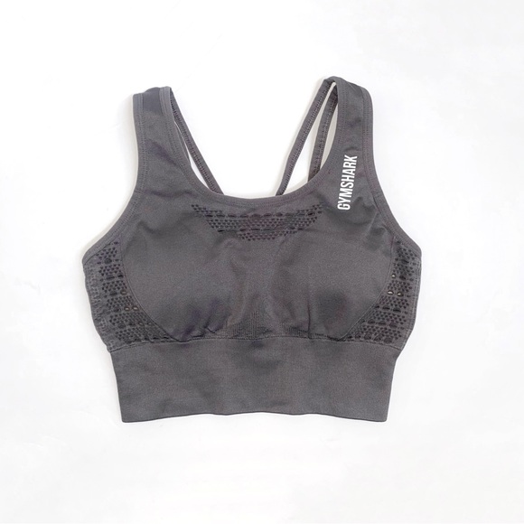 Gymshark Other - GYMSHARK Smokey gray ENERGY + SEAMLESS CROP TOP sports bra